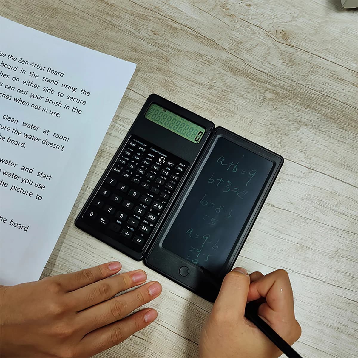 Foldable Scientific Calculators With 6 Inch Writing Tablet Digital Drawing Pad Graphing For Office Business School